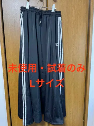 adidas 롱 새틴 스커트 블랙 L 사이즈