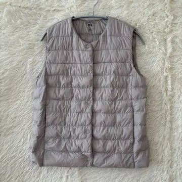 [ 1회 착용 ] 유니클로 퍼프 테크 컴팩트 베스트 M 라이트 퍼플