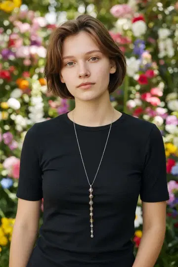 비즈 크리스탈 롱 목걸이 새상품급! 빠른 배송!