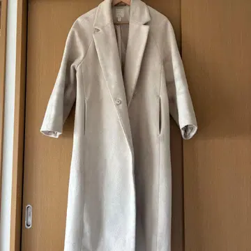 H&M 화이트 롱 코트 M 에크루