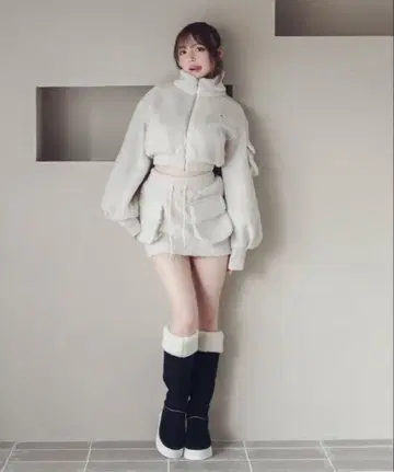 ANDMARY 미피 보아 재킷 아이보리