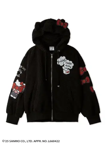 snidel 스나이델 키티 프리미엄 후드티 블랙