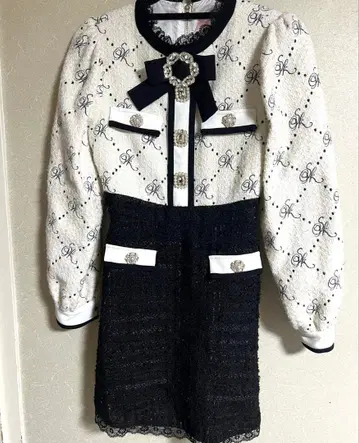 Swankiss 트위드 도킹 원피스