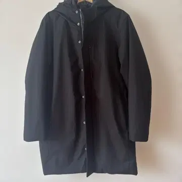 가격 인하! 유니클로 블랙 후드 부착 롱 다운 자켓 하이브리드 코트