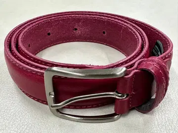 이탈리아제 버건디 가죽 벨트