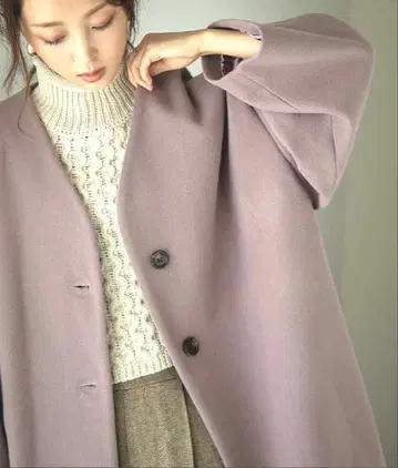 패션 레터 미들 기장 코쿤 코트 새상품급