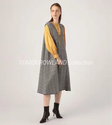 새상품급 TOMORROWLAND 타터 글렌체크 A라인 원피스