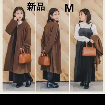 yumi 노카라 브라운 롱 코트 M 사이즈 새상품 시마무라