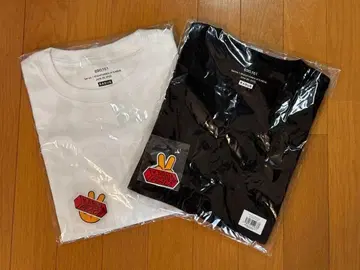 KABU 티셔츠 2장 세트 화이트 블랙 미개봉 스티커 포함