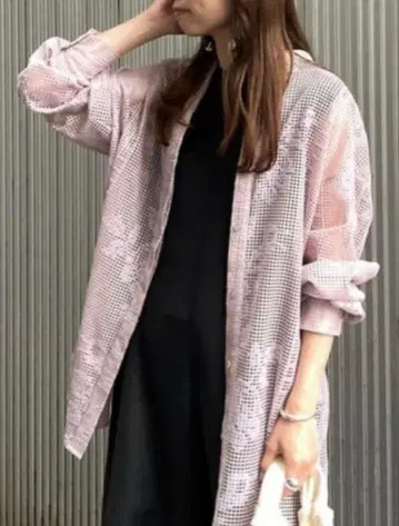 Ameri MEDI CROSS STITCH LIKE SHIRT pink