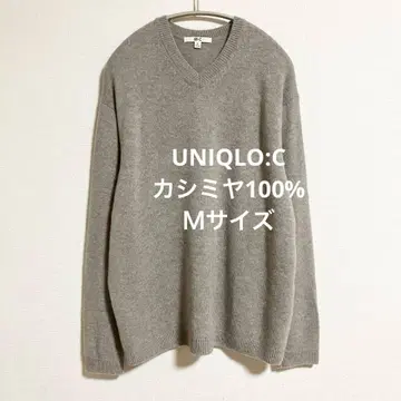 유니클로C 캐시미어 릴랙스 V넥 스웨터 베이지 M