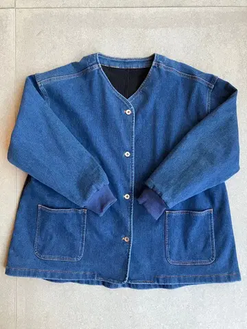 데님 노카라 자켓 안감 플리스 M-L