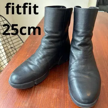 가죽 블랙 사이드 고어 부츠