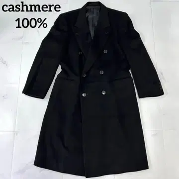 새상품급 캐시미어 100% 체스터 코트 기장 107cm 남성용 블랙