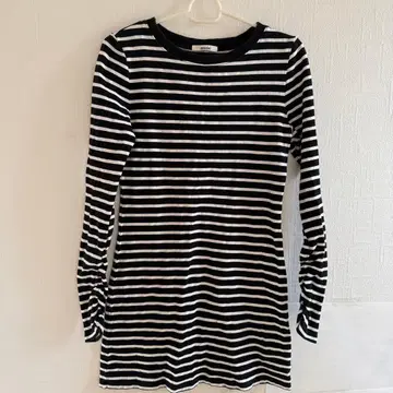 snidel 스트라이프 긴팔 미니 원피스 F 사이즈