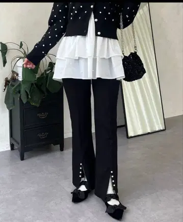 블랙 부츠컷 데님 PL 사이즈