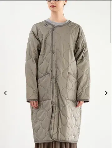 HYKE 퀼팅 롱 라이너 코트