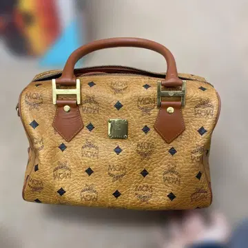 MCM 브라운 가죽 핸드백 중형