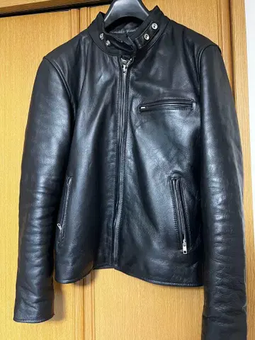 Horn Works 천연 가죽 싱글 라이더 자켓 남성용 4732