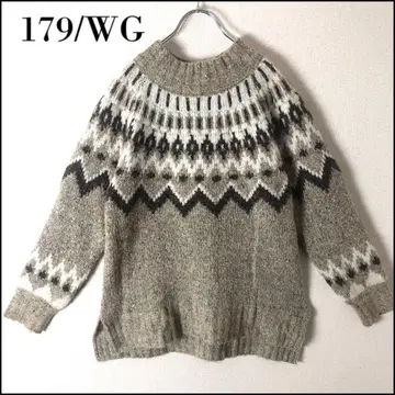 179/WG 긴팔 노르딕 퍼널넥 니트 스웨터 베이지 구제 의류