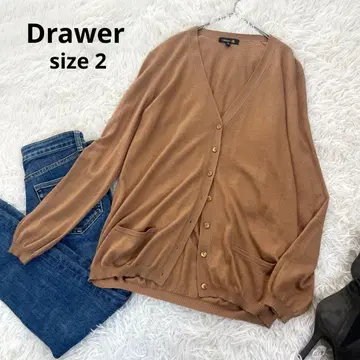 드로어 새상품급 캐시미어 실크 롱 가디건 카멜 사이즈 2