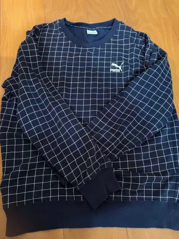 [ 착용 사진 있음 ] PUMA 체크 맨투맨