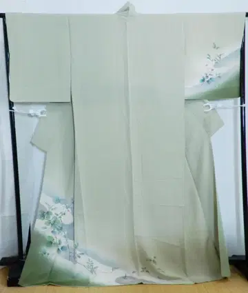 순수 실크 호몬기 이중 기모노 야마토 취급 상품 무늬 없음 시치츠키 포함