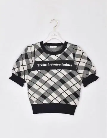 evelyn 로고 체크 니트