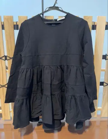 yori 블랙 긴팔 누쿠누쿠 티어드 상의 요리