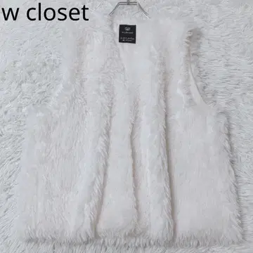 더블 클로젯 퍼 베스트 슬리브리스 화이트 페미닌 캐주얼