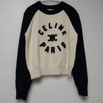 로고 니트 스웨터 아이보리 블랙