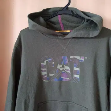 CAT 원 시즌 착용 M 사이즈 카모플라쥬 카키, 후드 부착 후드티