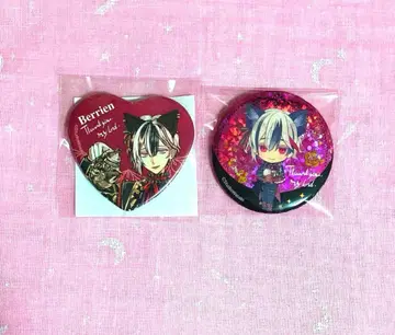 악마 집사와 검은 고양이 난자 B상 하트 캔 홀로그램 캔뱃지 벨리안 세트