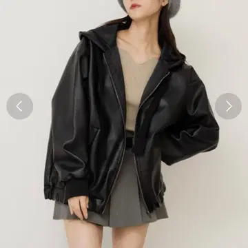 ANAP 인조 가죽 오버 블루종