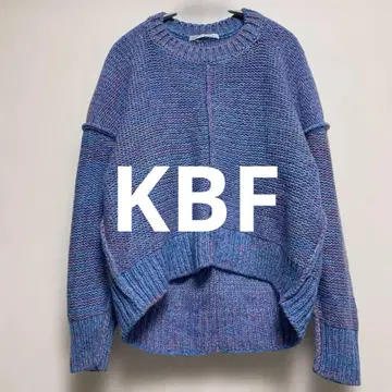 새상품급 KBF 오버 사이즈 니트 블루 컬러 아웃 링킹 MIX