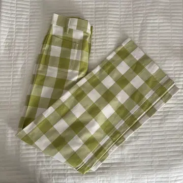 La Veste 그린 체크 팬츠