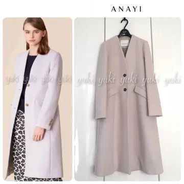 ANAYI 라이트 비버 V 컬러 코트 38