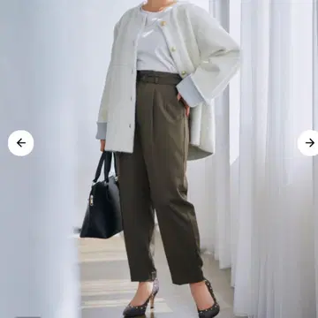 COHINA 더블 페이스 페더 니트 자켓