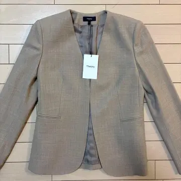 Theory 노카라 자켓 사이즈 2 베이지