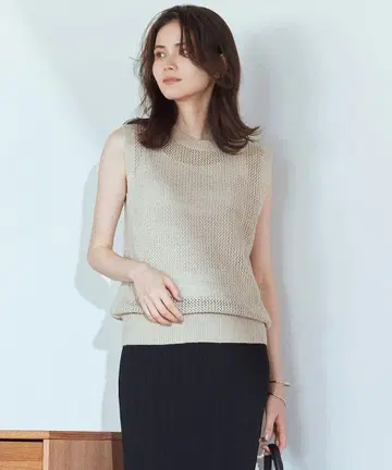 [ SLOW/세탁 가능 ] 메쉬 니트 베스트 썸머 니트