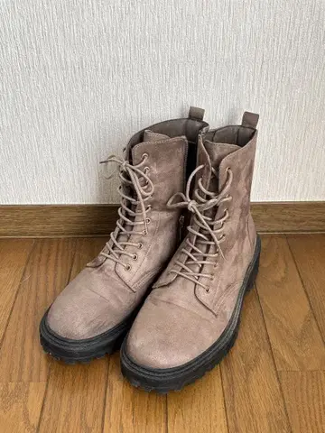 스웨이드풍 레이스업 숏부츠 L