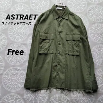 ASTRAET 밀리터리 셔츠 유나이티드 애로우즈 그린 오버 사이즈