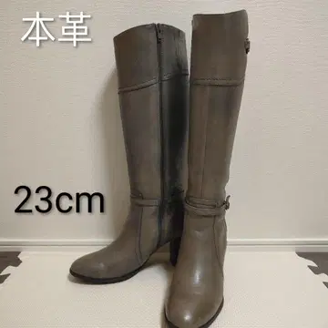 가죽 롱 부츠 퀘스트 고베 천연 가죽 23cm 힐 7cm