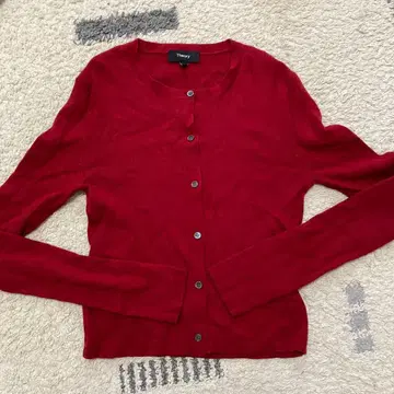 Theory 빨간색 버튼 가디건 S