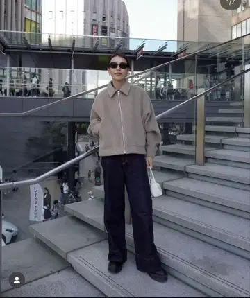 CAVEZA ROSSO 스탠 칼라 집업 블루종