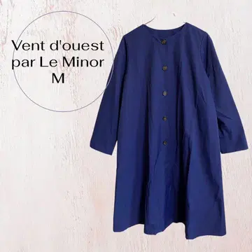 네이비 롱 코트 M 플레어 실루엣