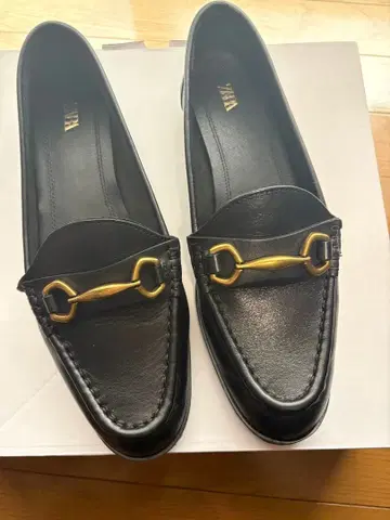 ZARA 블랙 로퍼 L 사이즈 38 사이즈 가죽