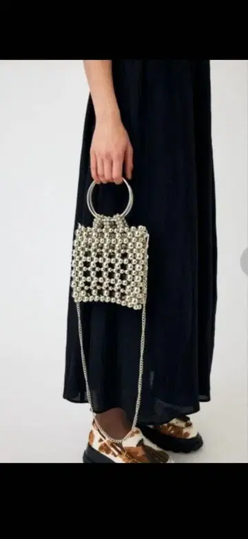 SILVER BEADED MINI 백 moussy