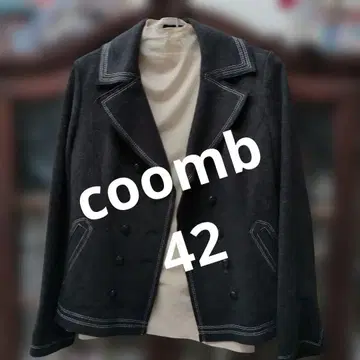 다크 그레이 더블 브레스트 울 코트