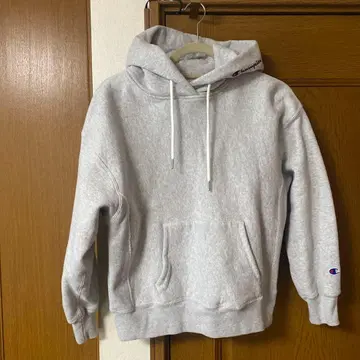 Champion 리버스 위브 후드티 그레이 M 사이즈 여성용 착용 가능